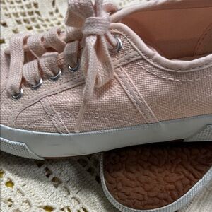 Ann Taylor Blush Pink Canvas Sneakers Vintage 8 1/2